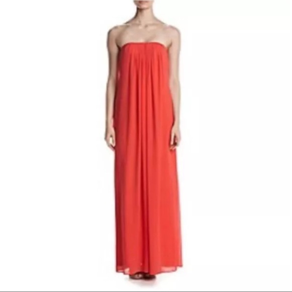 Nicole Miller TANGERINE Strapless Maxi Dress NWT - Picture 1 of 15